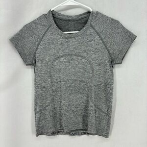 Lululemon Swiftly Tech Cropped Short Sleeve Crew gray tshirt fitted athletic